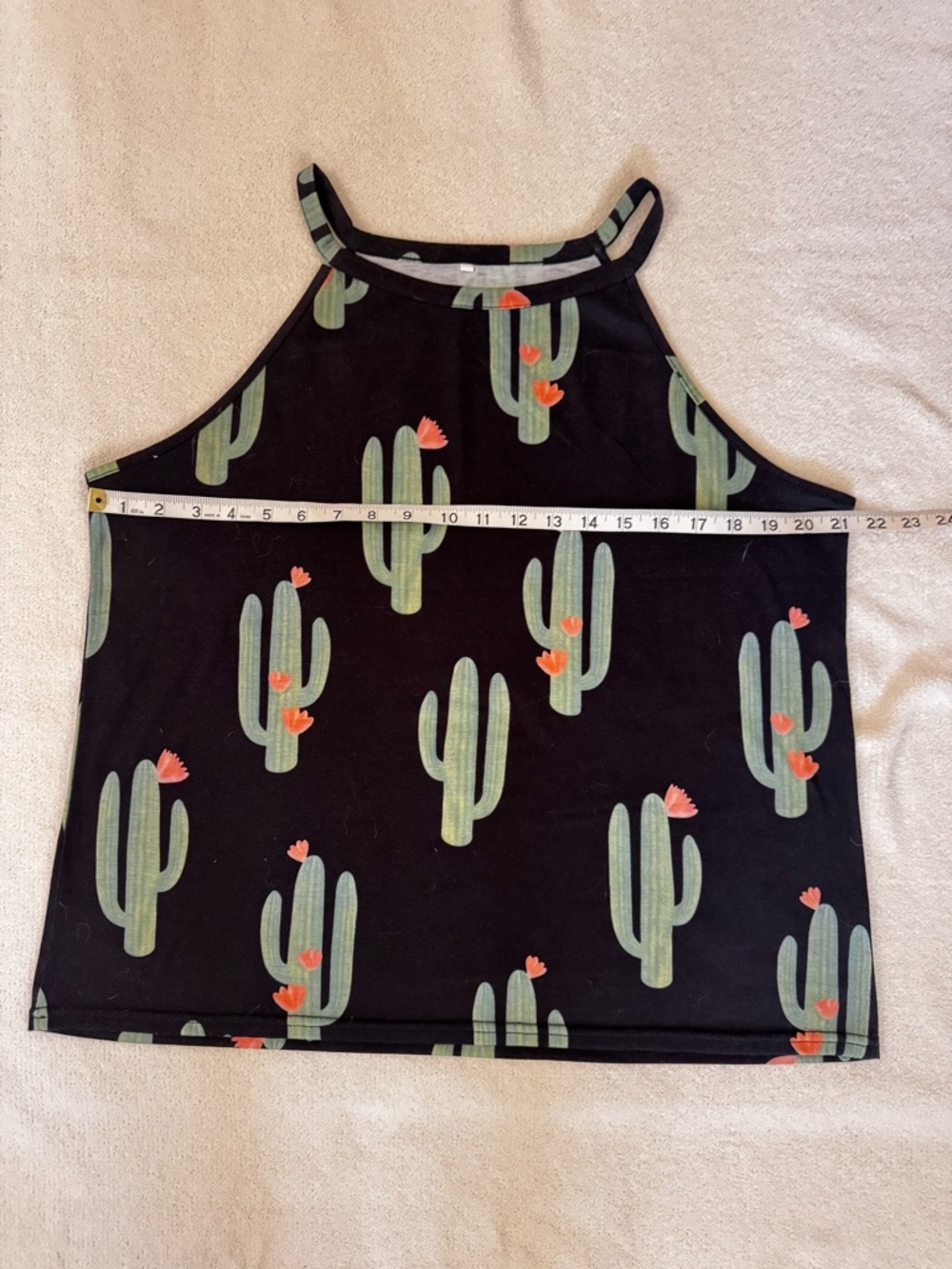 Cactus Print Halter Tank Top
